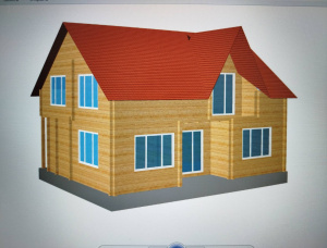 Square milled log house Birch 112.2 m<sup>2</sup>