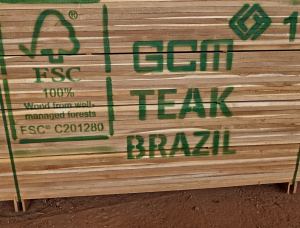 25 мм x 125 мм x 2250 мм  Доска обрезная Тик R/S AD