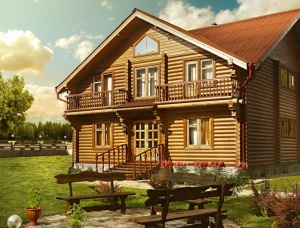 Rounded log house