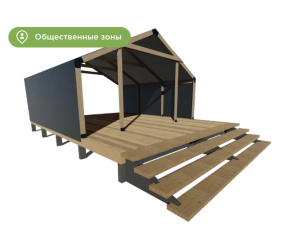 Каркасный дом Ель-Сосна (S-P) 60 м<sup>2</sup>