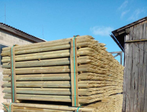 Pine Rounded beam 50 mm x 6 m