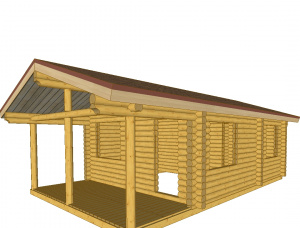 Дом из оцилиндрованых бревен Ель обыкновенная 40 м<sup>2</sup>