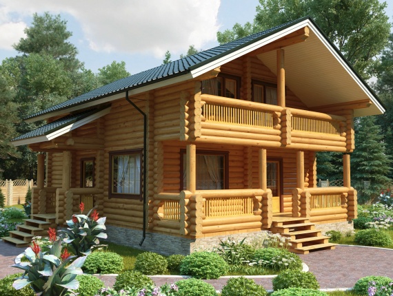 Rounded log house