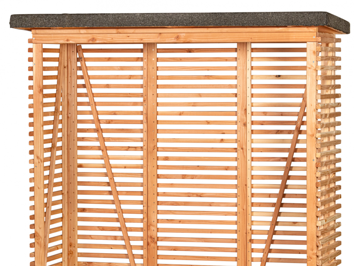 Premium Kaminholzregale aus Douglasie - mit Metalldach